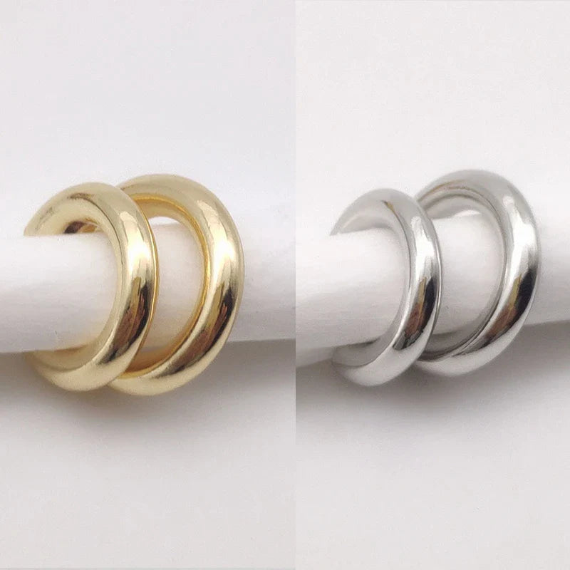 Unique Asymmetrical Round Cartilage Ear Clip: Metal Fake Piercing for Women & Girls - Fashion Ear Cuff Jewelry Christmas Gift