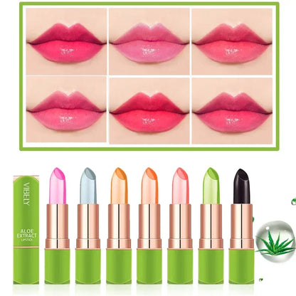 Spring Aloe Vera Moisturizing Lipstick – Long-Lasting Nourishing Temperature-Change Lip Balm & Gloss