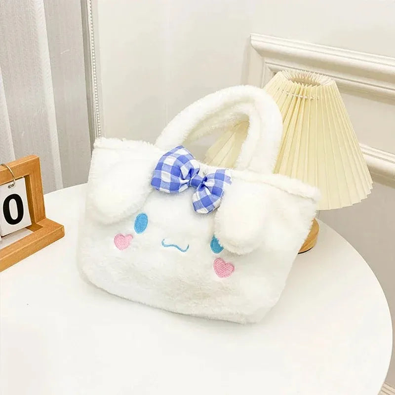 Kawaii Sanrio Kuromi Plush Backpack – Lolita Style Stuffed Animal Doll, My Melody Tote Bag for Women & Girls, Christmas Gift
