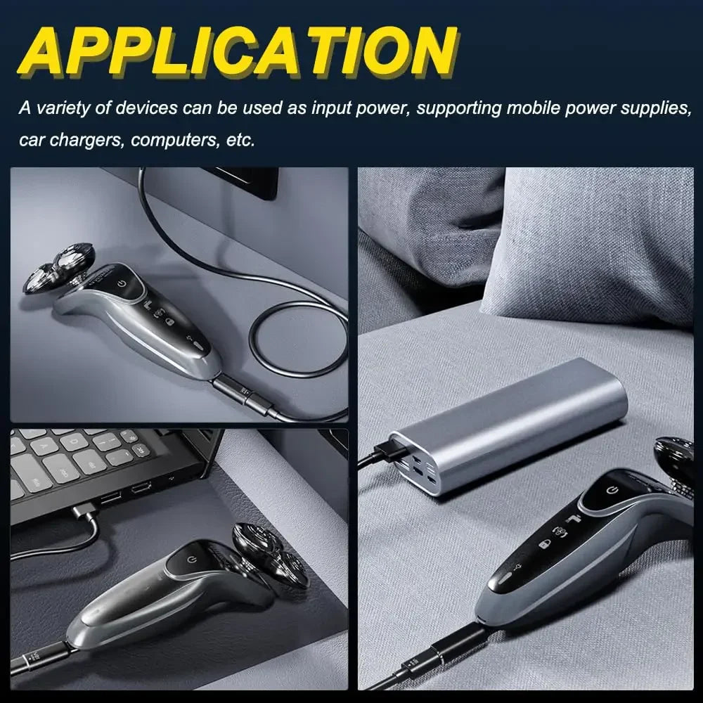 5V Type-C Shaver Adapter Charger Converter – Compatible with Philips OneBlade Shaver Models QP2724, QP2834, QP4530, QP1924 & QP1324 Power Charging Accessory