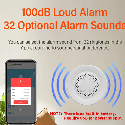 Tuya Zigbee Siren Alarm – 100db Smart Home Security Speaker, Works with Alexa & Yandex Alice, Requires Tuya Zigbee Hub