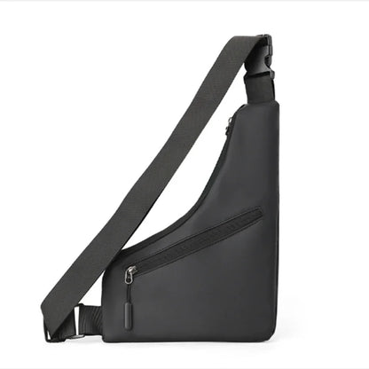 Anti-Theft Chest Bag for Men – Close-Fitting Leather Triangle Crossbody, Card Wallet Sling Bag for Sports & Cycling Riding