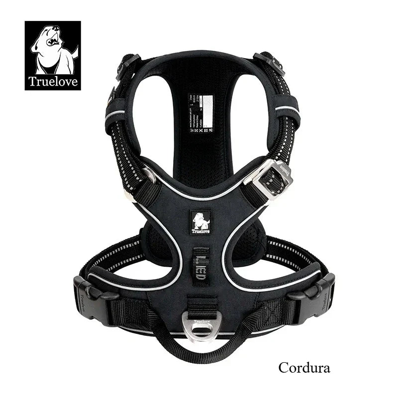 TRUE LOVE TLH5654 Reflective No-Pull Adjustable Nylon Dog Harness Step-In Comfortable Control Pet Walking Harness
