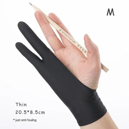 Anti-Touch Two-Finger Hand Gloves for Tablet Drawing & Digital Art - Anti-Fouling, Oil Painting Screen Protection