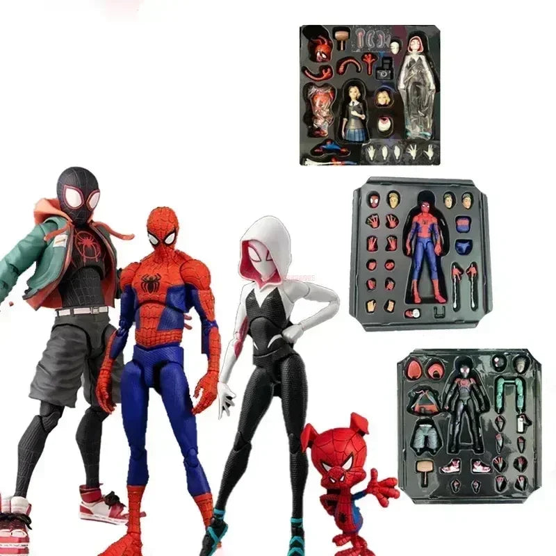 2024 Spider-Man & Gwen Action Figures — Spider-Verse Collection with Miles Morales Sentinel | Anime Toys Christmas Gift