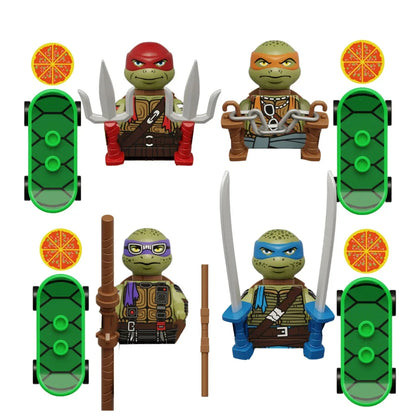 KDL831 Mini Action Figure Building Blocks – Leo, Raph & Don Weapons Movie Bricks MOC DIY Toys for Kids