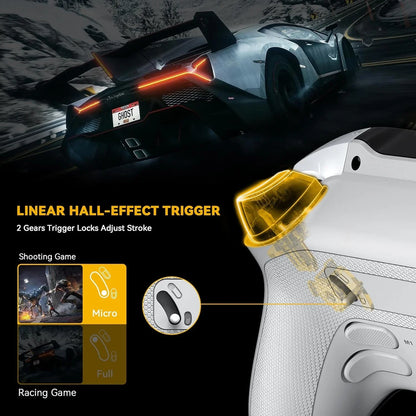 Interactive Screen Wireless Gaming Controller – Hall Effect Stick, RGB Light, 1800mAh, Charging Dock, Compatible with Switch/PC/iOS/Android
