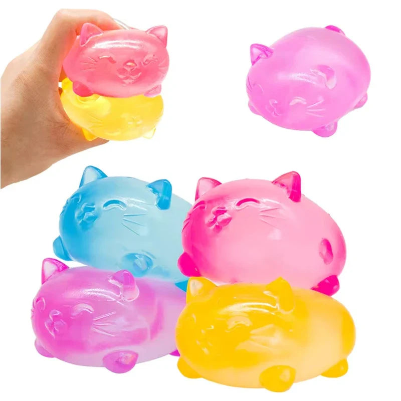 Cute Cat Shape NeeDoh Squishy Stress Toy – Non-Toxic Maltose Decompression Fidget Toy for Kids & Adults, Birthday Party Gift & Anxiety Relief Gadget
