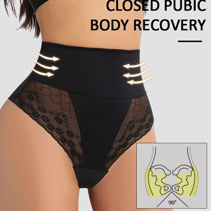 Women's High-Waist Shapewear Thong - Flat Belly Butt Lifter Slimming Body Shaper Underwear