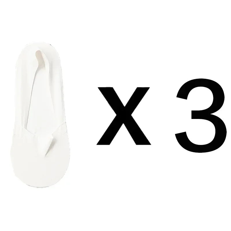 3 Pairs Women's Invisible Low-Cut Socks – Breathable Non-Slip Cotton No-Show Summer Socks