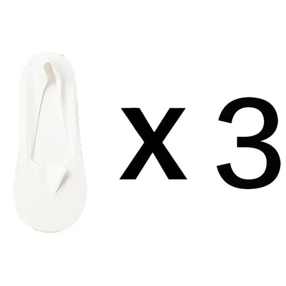 3 Pairs Women's Invisible Low-Cut Socks – Breathable Non-Slip Cotton No-Show Summer Socks