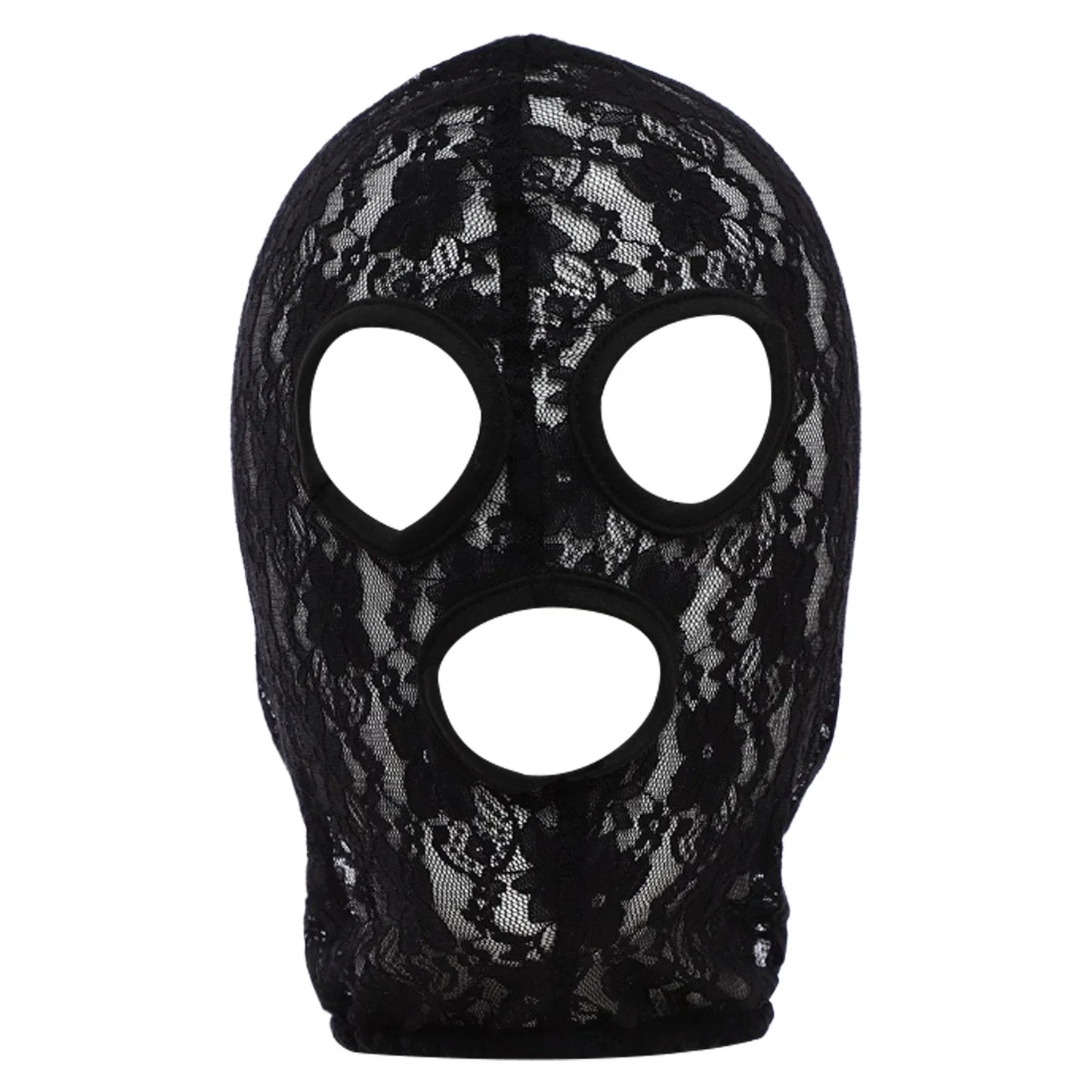 Gothic Lace & Velvet Face Mask - Halloween Masquerade Carnival Costume Headpiece