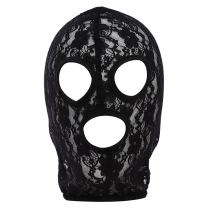 Gothic Lace & Velvet Face Mask - Halloween Masquerade Carnival Costume Headpiece