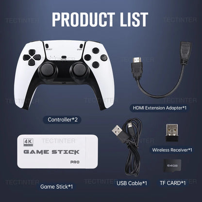 M15 4K Mini Game Stick Console – Retro Handheld with 20,000 Games, HD Video, and 2.4G Dual Wireless Controllers
