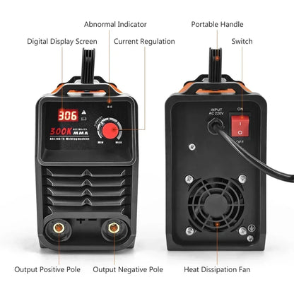Portable MMA 300 Electric Welding Machine – 220V Adjustable Current Compact ARC Welder for Metal Work