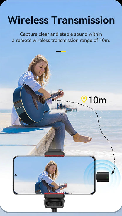 Ulanzi WM-10 Wireless Lavalier Microphone – 1-to-1 USB-C Mic for Android & iPhone, Windproof Sponge for Live Streaming & Recording
