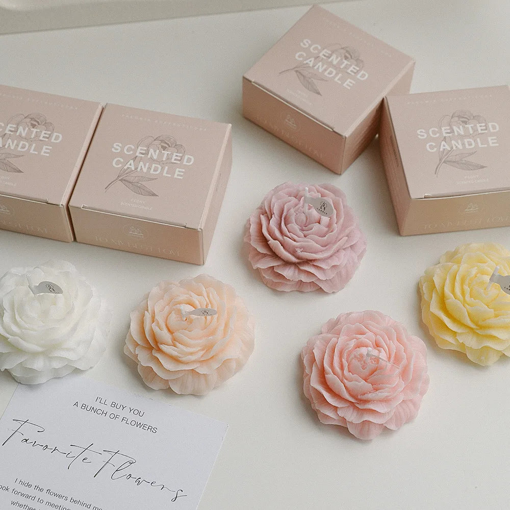 Peony Flower Scented Candle - Perfect Gift Decoration for Mother's Day & Birthdays