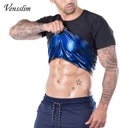 Vensslim Men’s Sauna Suit Vest — Heat Trapping Workout Fat Burner Body Shaper & Waist Trainer Corset