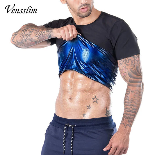 Vensslim Men’s Sauna Suit Vest — Heat Trapping Workout Fat Burner Body Shaper & Waist Trainer Corset