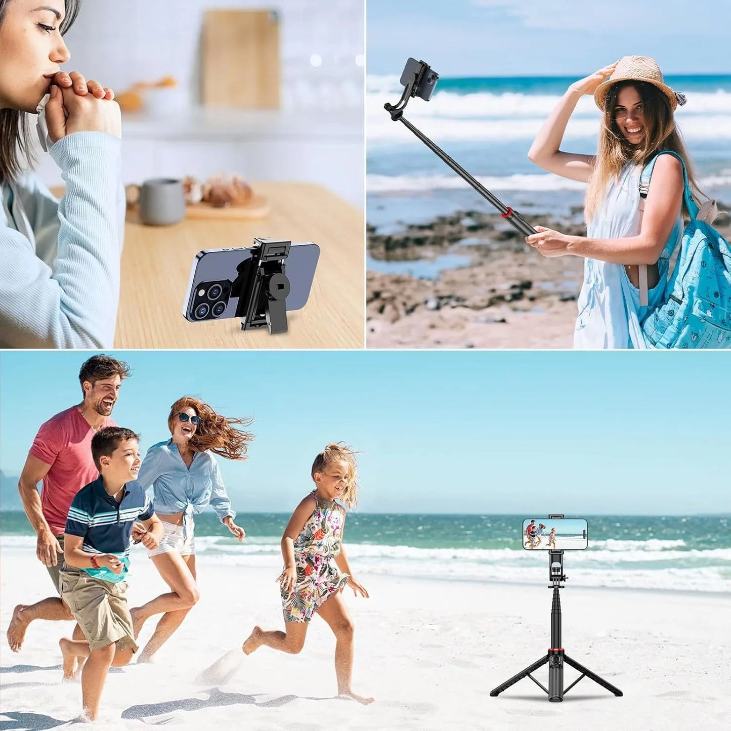 130cm Selfie Stick Tripod – Portable Retractable Smartphone Stand with Wireless Remote Control
