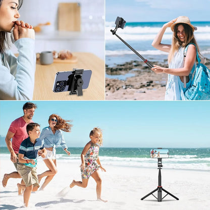 130cm Selfie Stick Tripod – Portable Retractable Smartphone Stand with Wireless Remote Control