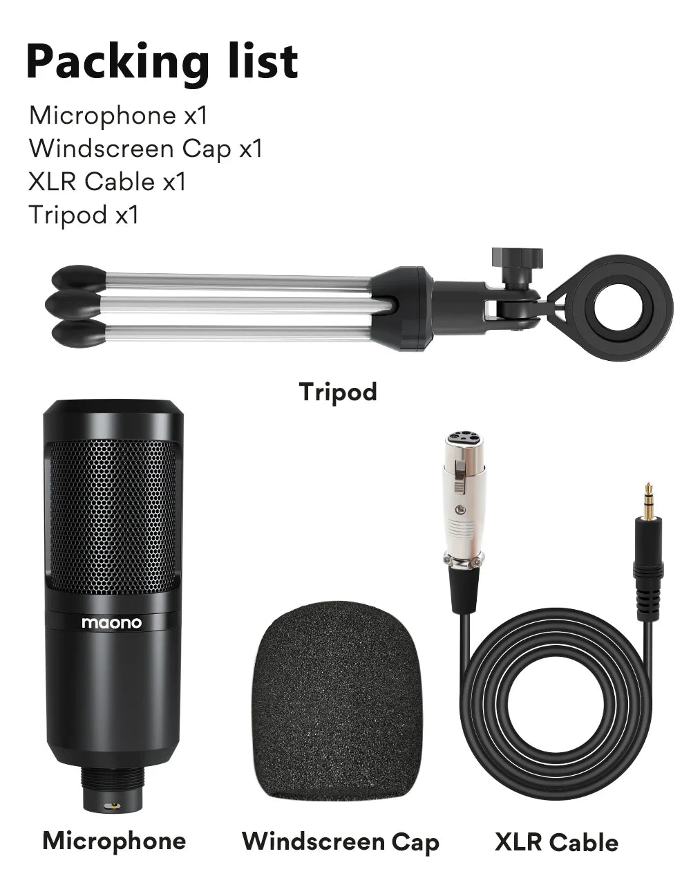 Maono PM360TR Condenser Podcast Microphone – 3.5mm Mic for Computer, Laptop, Phone, Sound Card, YouTube, Gaming & Recording