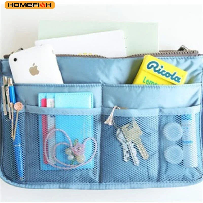 HOMEFISH Multi-Function Large Capacity Makeup & Toiletry Bag – Portable Double-Zipper Travel Organizer Mommy Bag with Multiple Pockets