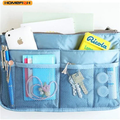 HOMEFISH Multi-Function Large Capacity Makeup & Toiletry Bag – Portable Double-Zipper Travel Organizer Mommy Bag with Multiple Pockets