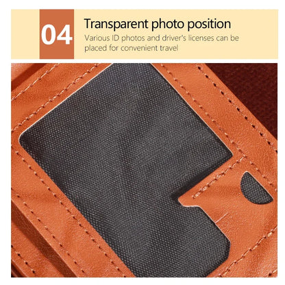 Men’s Leather Wallet with 100 Dollar Pattern — Large Capacity Card Holder Purse Bag