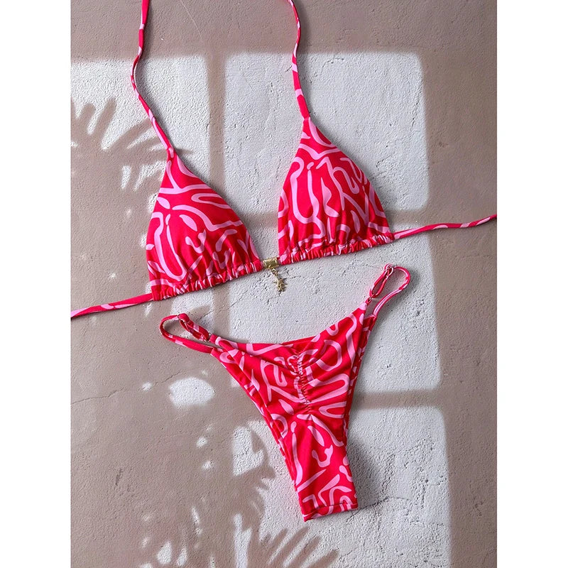 Women’s Micro Bikini Swimsuit Set – Sexy Leopard Print Push Up Two-Piece Thong Swimwear Beachwear (2026 Summer)