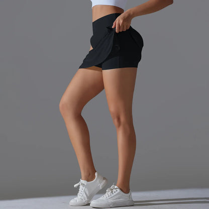 Outdoor Sports High Waist Yoga Skirt — Breathable Badminton Tennis Active Fitness Athletic Short Skirt