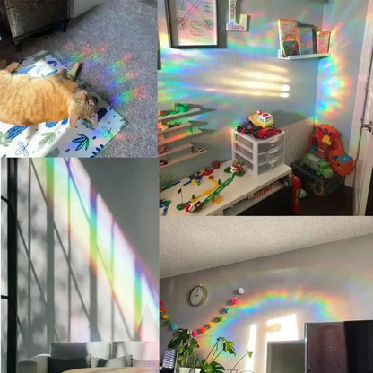 PVC Rainbow Suncatcher Window Stickers | Cat Butterfly Prism Glass Wall Decal | Home Kids Bedroom Decoration