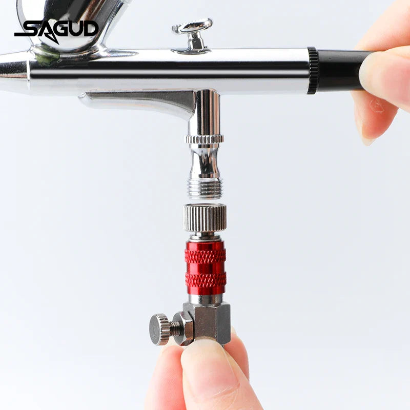 SAGUD Airbrush Quick Disconnect Kit – 1/8" Quick Release Fitting Adapter with 4 Extra Connectors for Hose & Airbrush Parts