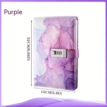 A5 Fashion Password Book with Lock – Creative Journal Notebook & Student Notepad Stationery