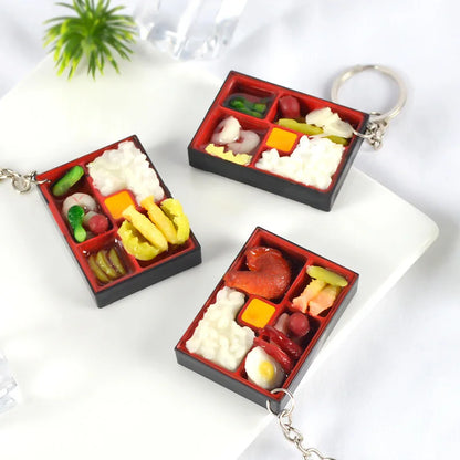PVC Sushi Food Box Keychain – Mini Lunch Dollhouse Toy Keyring, Wholesale