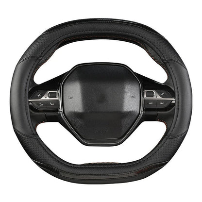 Peugeot 3008/4008/5008 Carbon Fiber & PU Leather Steering Wheel Cover — Car Interior Accessory