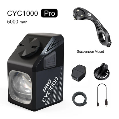 CYCLAMI CYC 1000 Lumen Bike Headlight – Ultra Bright Front Lamp with GoPro Mount & Wireless Remote for MTB & Road