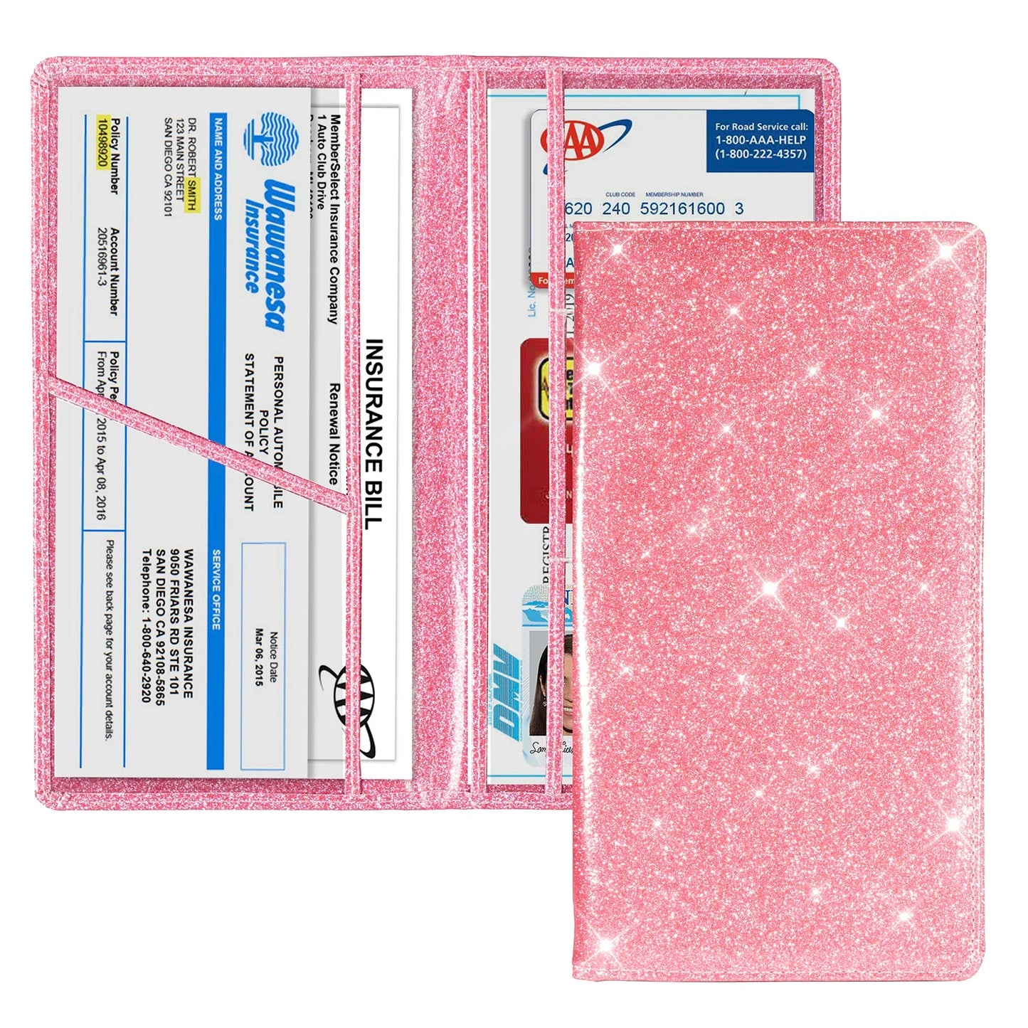 Car Registration & Insurance Card Holder – Vehicle License Document Glove Box Organizer