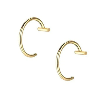 2PCS Trendy 10mm Stainless Steel Punk Clip-On Fake Piercing – Unisex Nose & Lip Rings, Tusk Body Jewelry for Men & Women