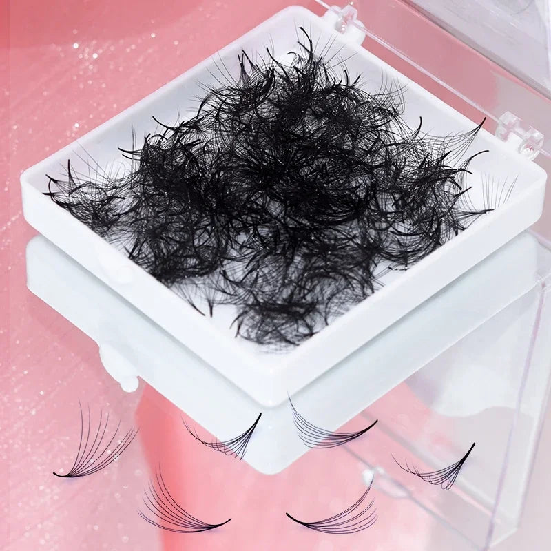 SONG LASHES 3D–16D Premade Volume Fans – Slim Narrow Stem Russian Style Eyelash Extensions, Sharp Point Base