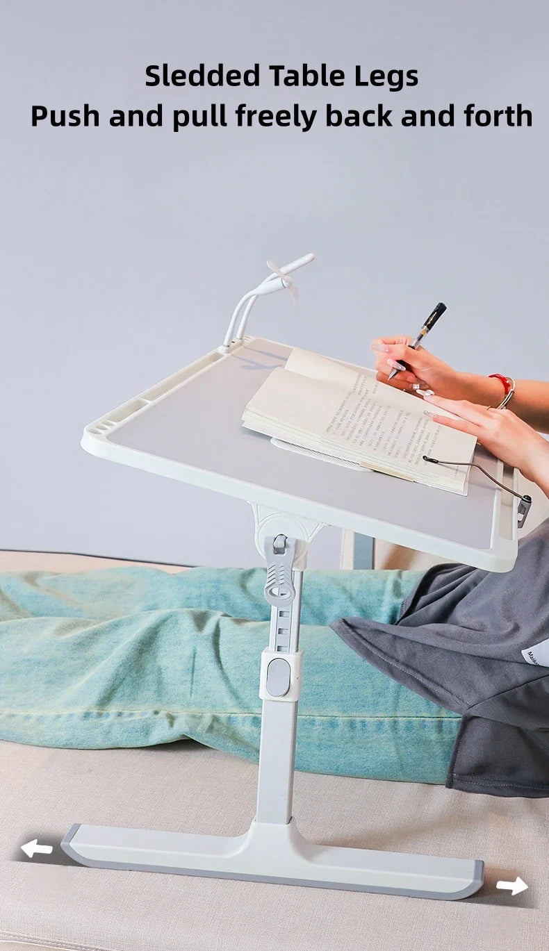 Adjustable Laptop Bed Tray Table – Portable Foldable Standing Desk with Storage Drawer for Sofa & Lap Use