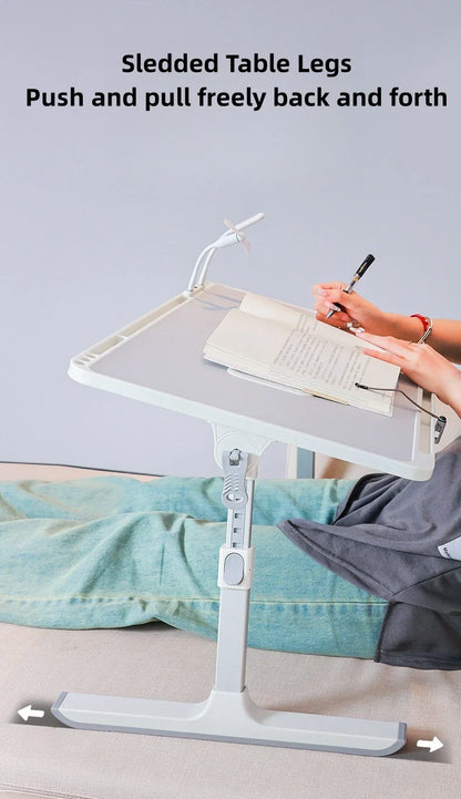 Adjustable Laptop Bed Tray Table – Portable Foldable Standing Desk with Storage Drawer for Sofa & Lap Use