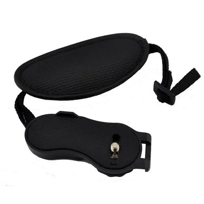 PU Leather Camera Wrist Strap — Hand Grip for DSLR Cameras, Compatible with Nikon & Canon, High-Quality Black