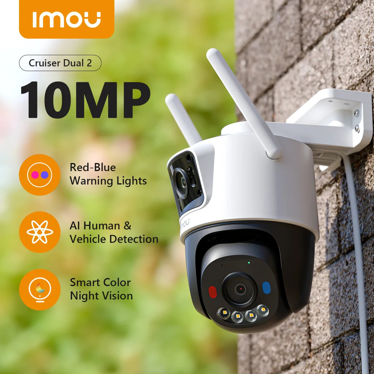 IMOU 11MP Multi-Lens WiFi Security Camera – Outdoor PTZ Surveillance with AI Human/Vehicle Detection & Color Night Vision
