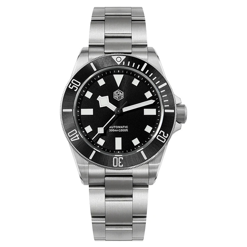 San Martin SN0121T Titanium Diving Watch – NH35 Automatic Movement, Grade 2 Titanium, 120-Click Bezel, 300M Waterproof Wristwatch