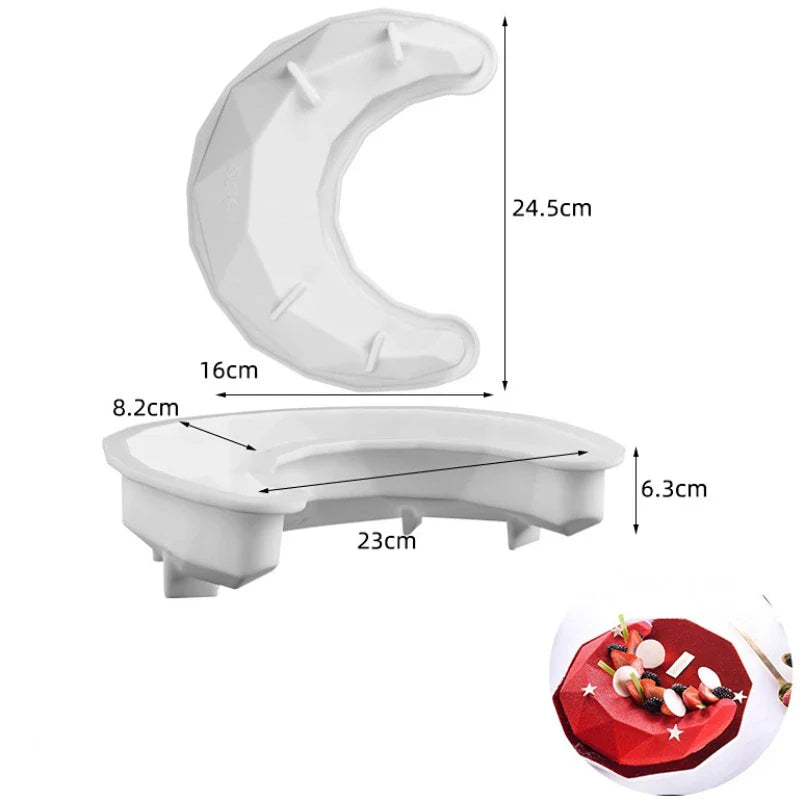 Fruit & Heart Silicone Cake Mold — Geometry Chocolate, Ice Cube, Biscuit & Jelly DIY Baking Set for Pudding & Birthday Gifts