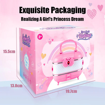 Princess Kids Makeup Kit for Girls – Washable Pretend Play Cosmetic Set with Mirror, Non-Toxic & Safe Birthday Gift M714
