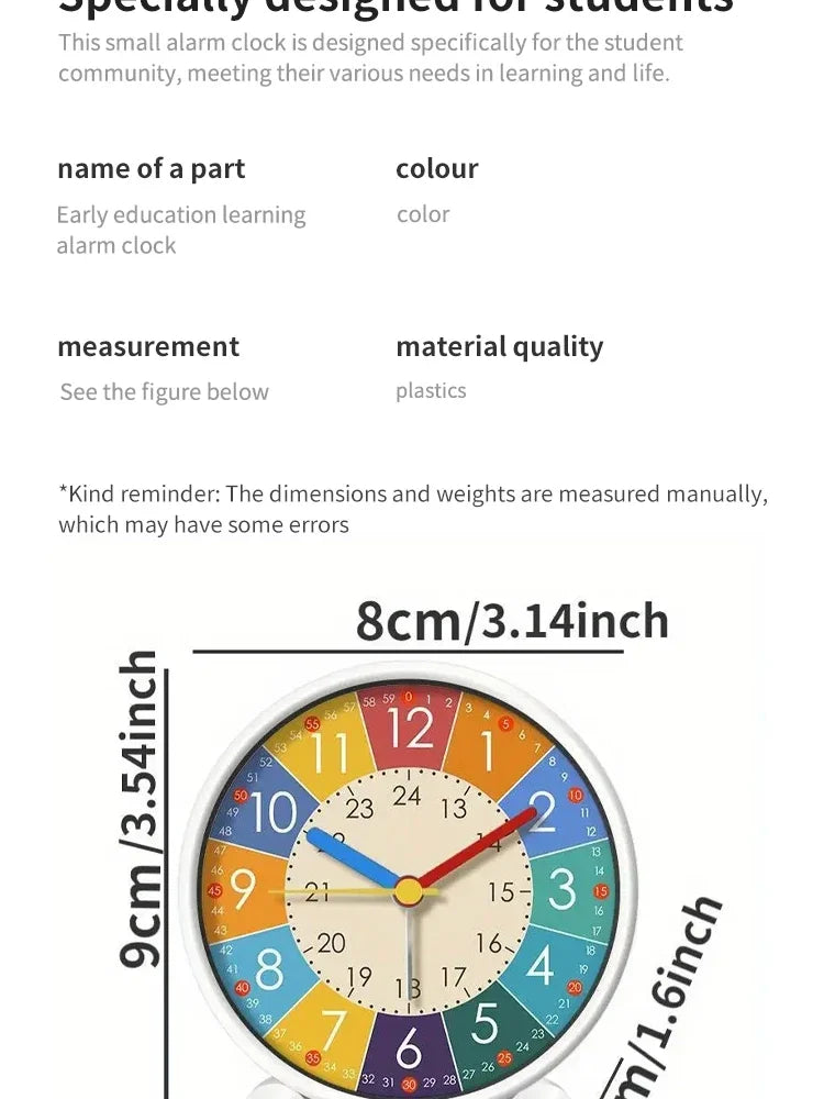 Early Learning Children’s Desktop Alarm Clock – Silent Wake-Up Clock for Bedroom & Living Room