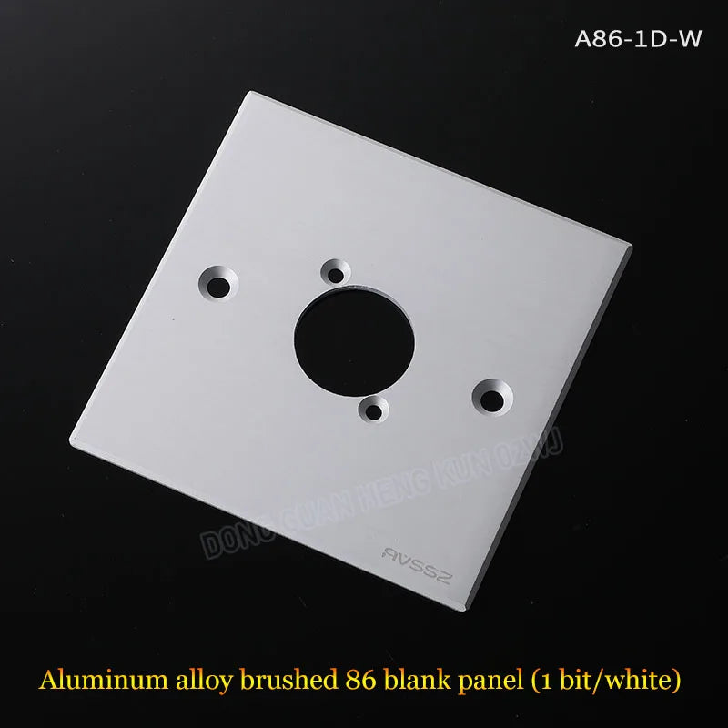 86 Panel Power Box Module - D Type 1/2/3/4 Hole Brushed Matte Blank Plate for XLR HDMI USB BNC VGA RJ45 Connections