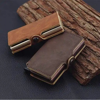 Men's Slim Wallet with Money Clip – Pop-Up RFID Blocking Credit Card Holder, Minimalist Design